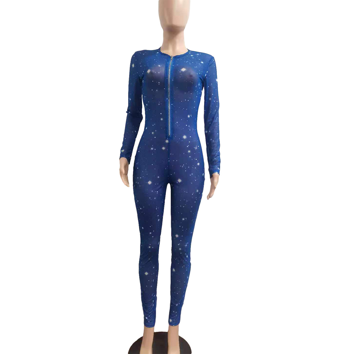 Sexy Mesh Digital Printing Jumpsuit