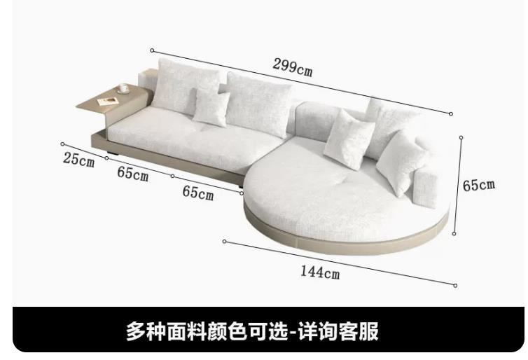 Italiano gran piso plano diseñador esquina recta pequeño apartamento de algodón y lino ronda concubina conali moderno salón sofá