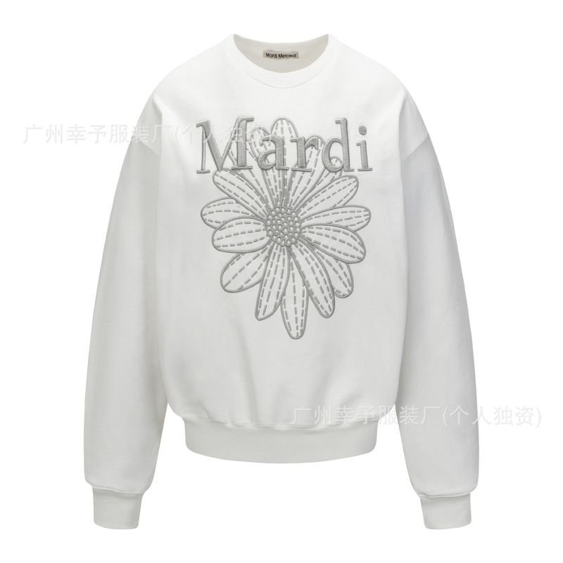 韩国Mardi卫衣赵露思同款小雏菊腊肠狗女秋冬刺绣印花套头圆领外|undefined