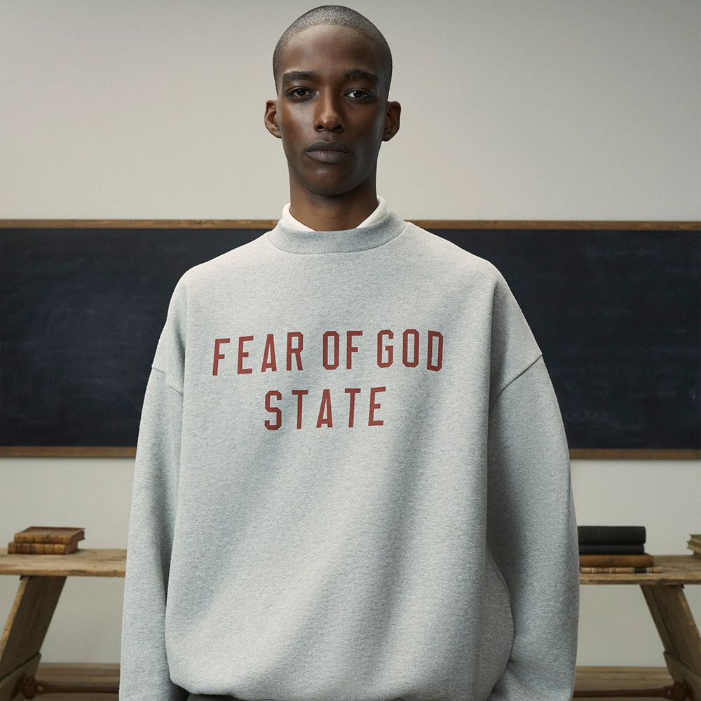 24FW FOG ESSENTIALS de doble línea de estilo americano de otoño y invierno con camisa de cuello redondo de pareja de moda para hombres y mujeres