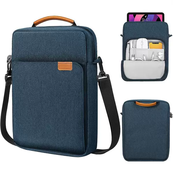 High-quality tablet bag, crossbody style, large capacity, suitable for Xiaomi 5, Huawei, and Apple iPad 9, with a detachable inner lining