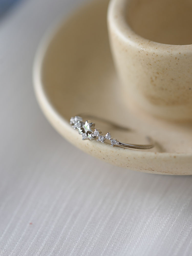 Sunrise glittrande diamant stjärna ring för kvinnor accessoar_voghion.com