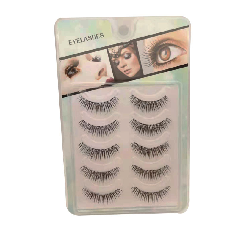 Suministro directo de fábrica transfronteriza natural larga Cruz gruesa japonés 3D afilado tallo transparente Luna doblar pestañas postizas