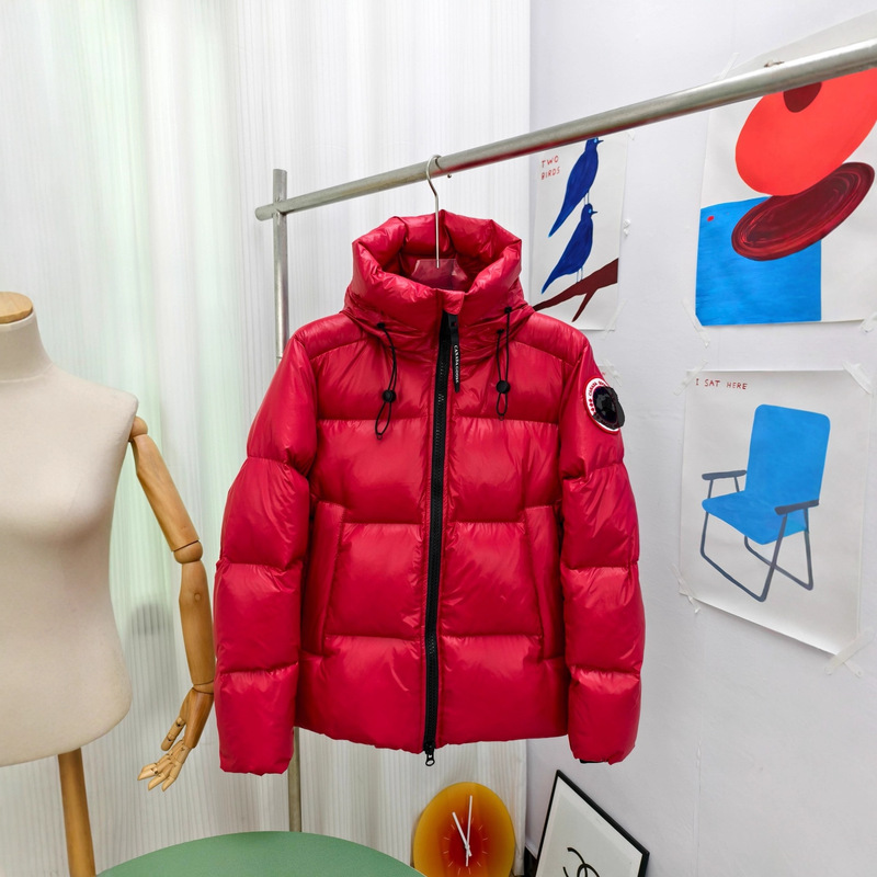 Canada Goose Glossy Bread-Style Hooded down Jacket Black Unisex Loose Warm Puffer Coat 2252