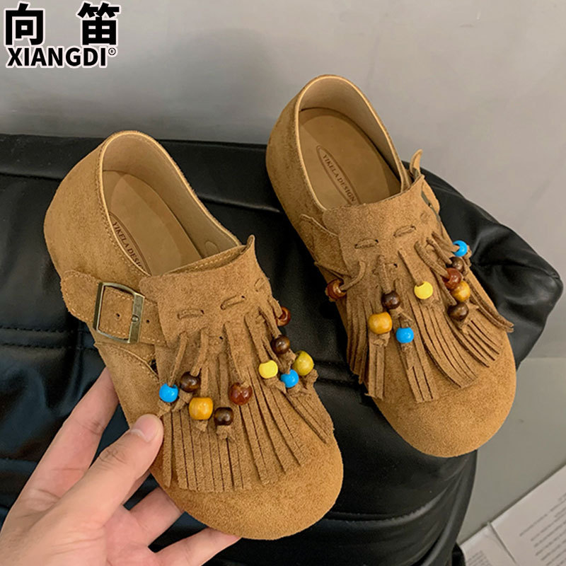 牛皮版软底勃肯鞋子女款袋鼠鞋2025秋季新款一脚蹬单鞋休闲豆豆鞋|undefined