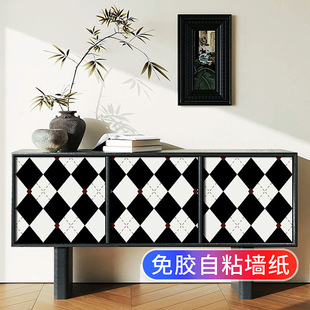 French Self-Adhesive Paper Cabinet Door Retro American Furniture Wardrobe Shoe Cabinet Renovation Glass Color Change Beautification Decoration
