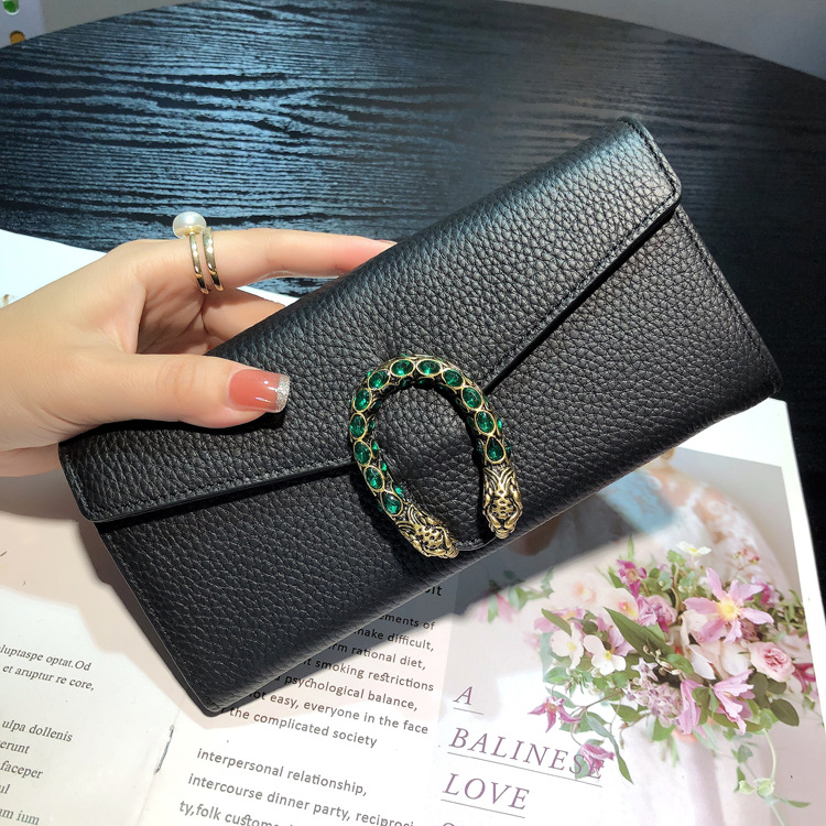 Cartera larga de mujer en piel auténtica con tarjetero_voghion.com