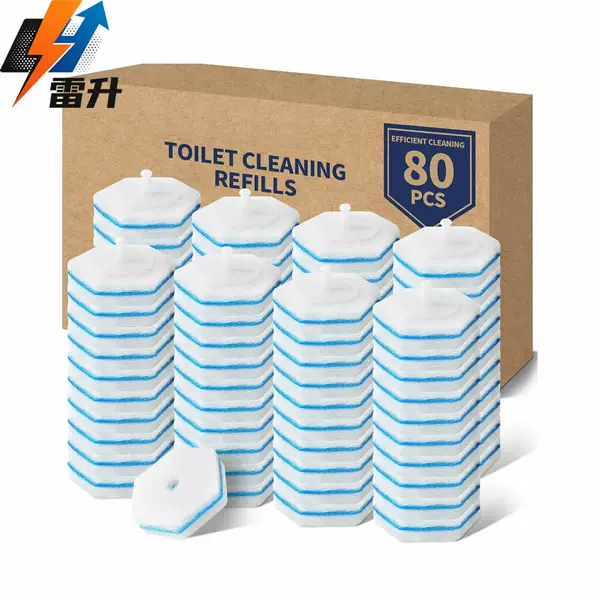 Leisheng Amazon Best-Selling Disposable Toilet Brush Replacement Head Non-Woven Fabric with Built-in Cleaning Solution Refill Pack