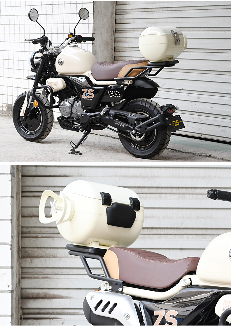 Suitable for Zongshen Dundun mini rear shelf rear backrest gas tank tail box leather tail bag motorcycle modification accessories