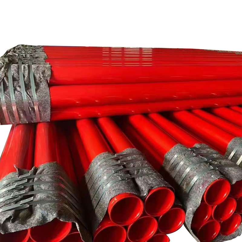 Fábrica de suministro de agua y drenaje de tubería de acero compuesto epoxi en stock tubería de acero recubierta de plástico tubería de incendio de gas natural