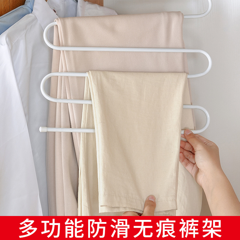 Multi-funcional antideslizante pantalones de rack de 5 capas ropa rack pantalones colgantes bufanda corbata bufanda de seda de almacenamiento percha ropa del hogar percha