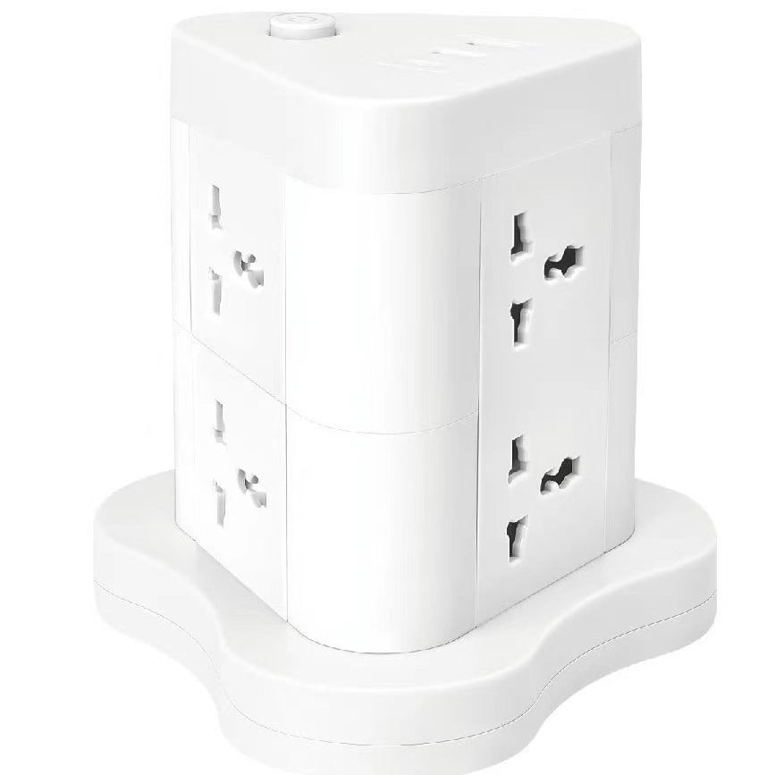 2 capas en forma de torre 6 conectores 2USB + 1Type-C estándar británico estándar europeo y estadounidenses interruptor de control general Indonesia Cuba Hungría