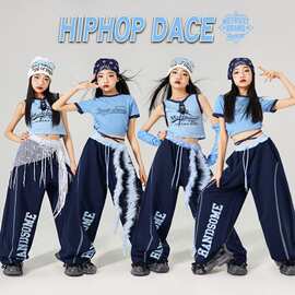 女童爵士舞服装jazz潮酷时髦舞蹈练功走秀潮服套装少儿街舞演出服