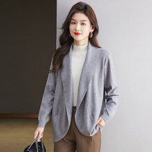 濮院针织外套女2024秋冬装洋气毛衣开衫宽松外搭披肩漂亮上衣女