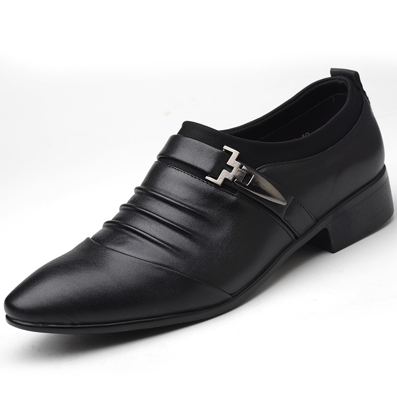 Transfronterizos 48 zapatos de cuero casuales de negocios con un pie zapatos de moda juvenil zapatos perezosos zapatos de punta peinado zapatos de cuero zapatos de hombre image 4