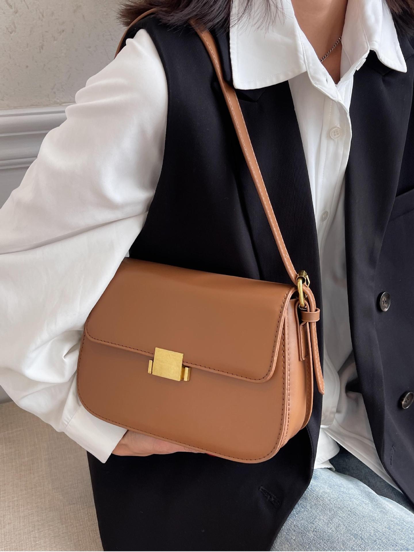Bolso cuadrado pequeño estilo caliente de comercio exterior para mujer 2025 nuevo bolso de axila de un solo hombro simple y versátil bolso de mensajero bolso de ocio retro