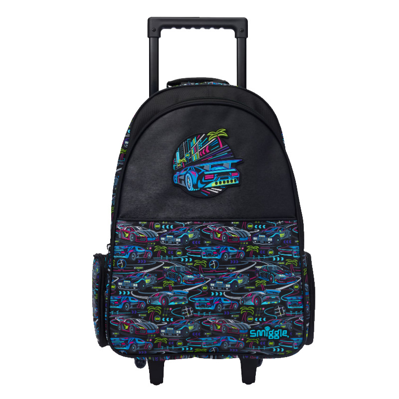Cadena dedicada mochila escolar australiana smiggle trolley mochila escolar de remolcador de dibujos animados de gran capacidad mochila para estudiantes de primaria y secundaria