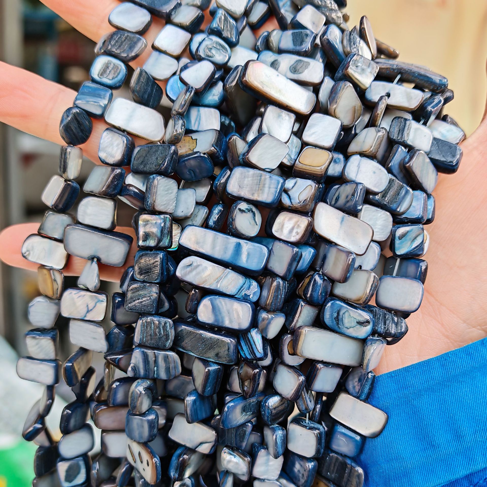 Conchas naturales de agua dulce, conchas irregulares, bloques de piedra triturada, cuentas sueltas, accesorios de joyería de bricolaje semiacabados