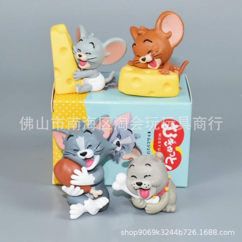 トレンディなフィギュアトムとジェリーチーズシリーズブラインドボックス貪欲なトムジェリーモデル装飾品人形ガシャポン|undefined