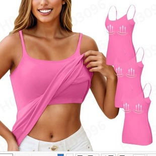 Cross-border cross-border foreign trade Amazon camisole long with chest pad modal one-piece chest wrap beauty