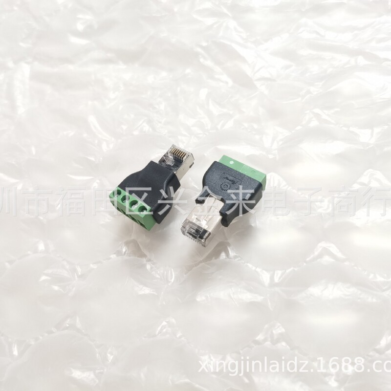 Rj45 to 4P Green Terminal, Welding-Free Rj45 to 485 New Model, Welding-Free, Easy Wiring and Stable Performance Rj45 to 4P Green Terminal, Welding-Free Rj45 to 485 New Model, Welding-Free, Easy Wiring and Stable Performance