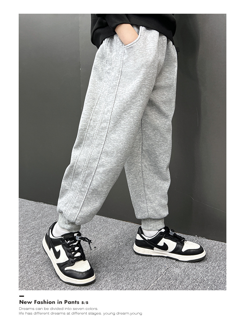 Casual Solid Color Pocket Cotton Boys Pants display picture 2