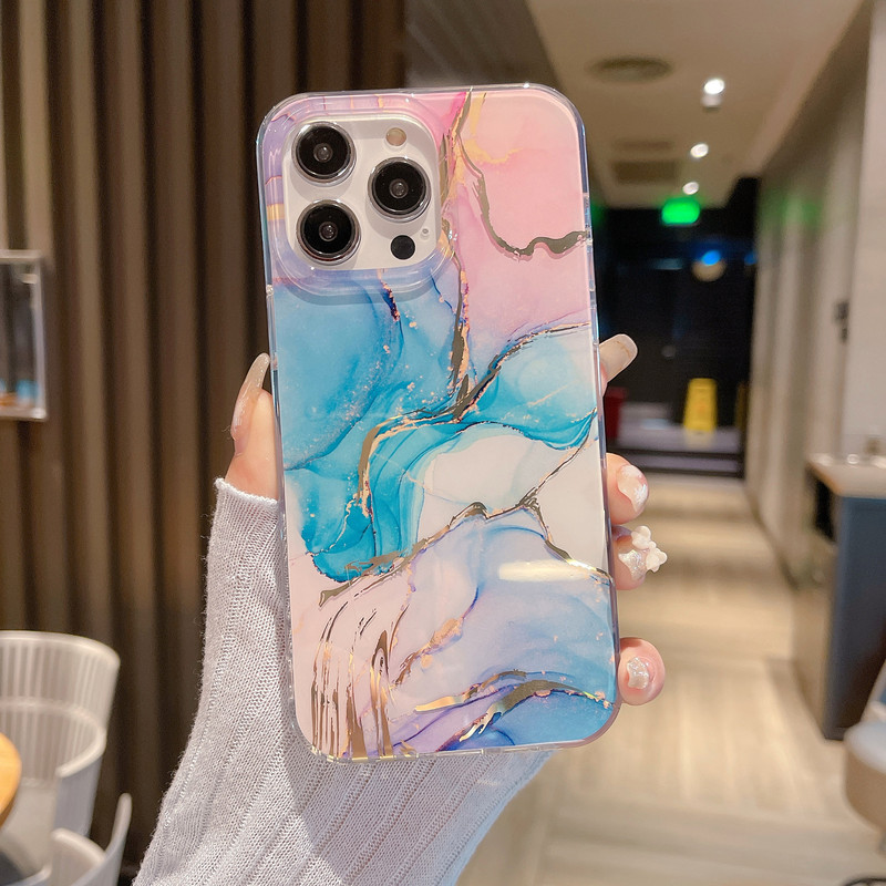 iPhone17携帯電話用ガラス大理石ケースは、Apple 16/14/15ProMaxに適しており、金箔押し加工が施されており、国境を越えて販売されています。|undefined