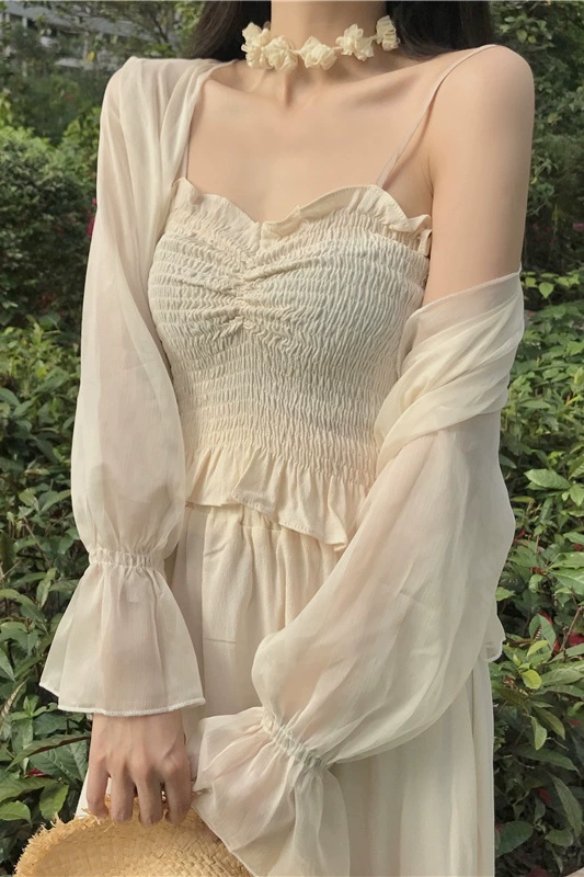 Осенняя тонкая slip dress, мантия, кардиган, плюс размер, мешковатый крой