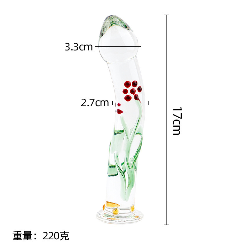 多彩水晶阳具情趣肛门扩张器水晶自慰棒按摩棒仙女用玻璃后庭肛塞