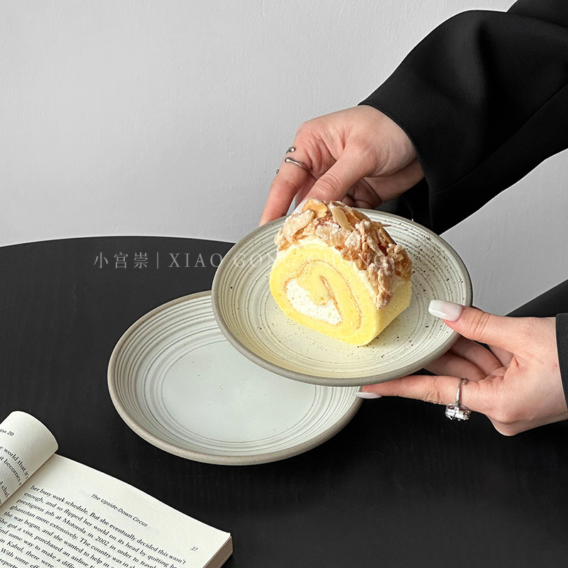 法式复古陶瓷甜品盘ins风高颜值精致蛋糕盘下午茶点心碟西餐盘子|undefined