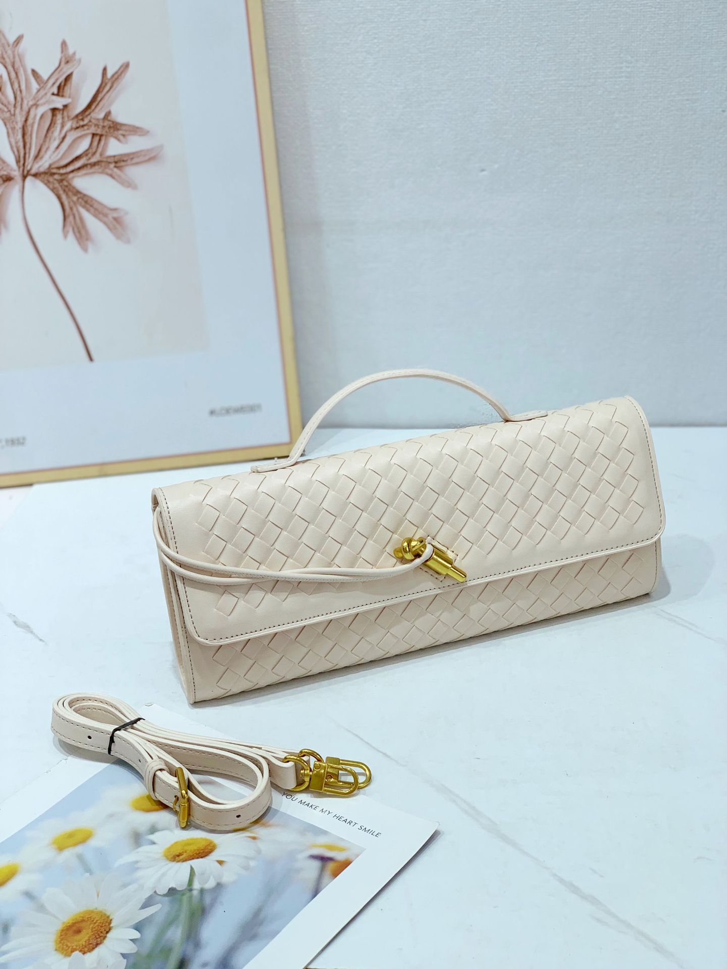 High-End Women's Woven Clutch Bag, Leather Evening Bag, Formal Shoulder Bag, Crossbody Bag For Parties And Fashion Events - Thumbnail 7