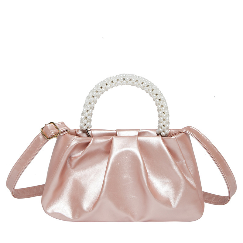 Einzigartige Cloud Perlen Handtasche Damen Geraffte Umhängetasche_voghion.com