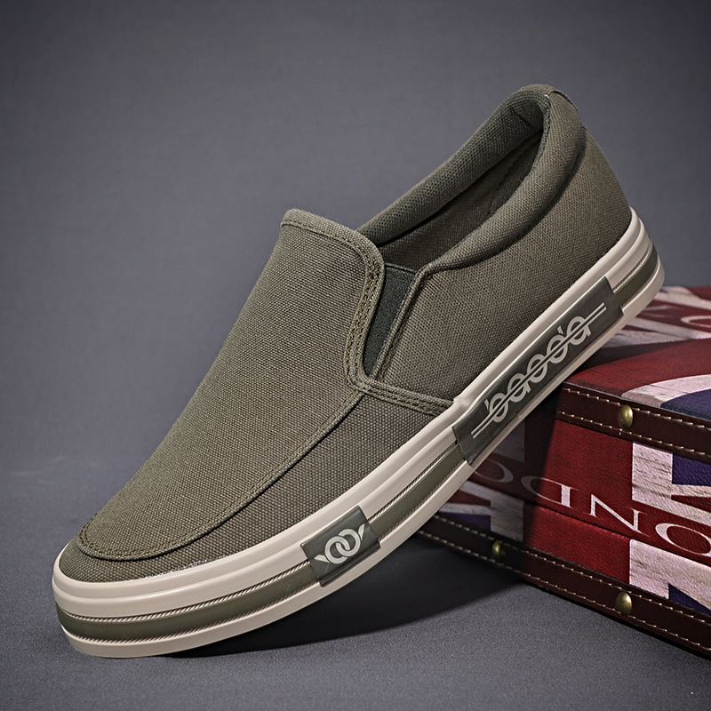 2023 primavera y otoño nuevos zapatos de hombre de moda casual transpirables, zapatos de lona de suela suave de corte bajo de todo fósforo