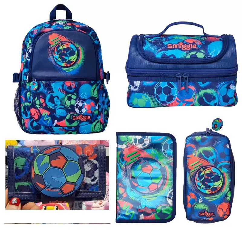 Australia Smiggle mochila para estudiantes de fútbol mochila para niños mochila para ocio al aire libre mochila bolsas de comidas bolsas de bolsillo