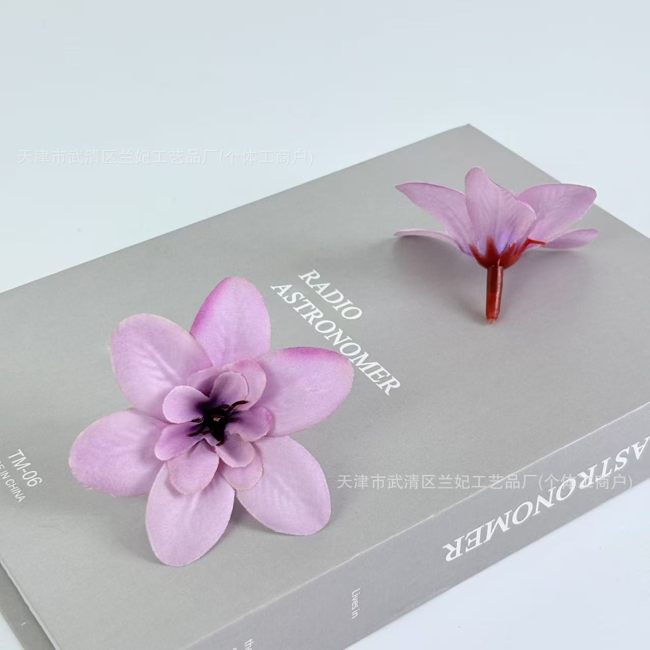 Orquídea de simulación cabeza de comida plato flor de corona de novia flor de pecho flor de muñeca hacer caja de regalo flor de ópera flor de pinza