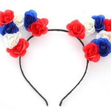 Diademas de carnaval para el Día de la Independencia Americana, accesorios para la cabeza, collares, diademas del Día de la Independencia, collares del Día de la Independencia, accesorios para el cabello con cadena de cuentas.