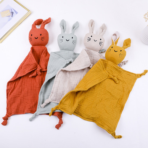 NS Style Cross-Border Baby Gauze Soothing Towels for Newborns and Babies, Comfy Cotton Cat Soothing Blanket for Sleeping and Playing