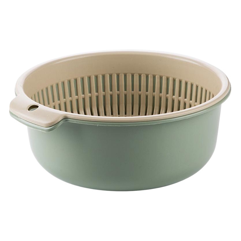 [extra large thick double drain basket] kitchen wash basket fruit basket round two-layer drain basket wholesale