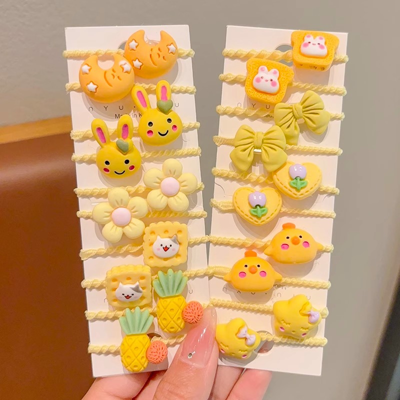 Cuerdas de cabello de banda de goma de color para bebés lindas caricaturas para niñas con un anillo de cabello para bebés de alta elasticidad cuerdas de pulgar