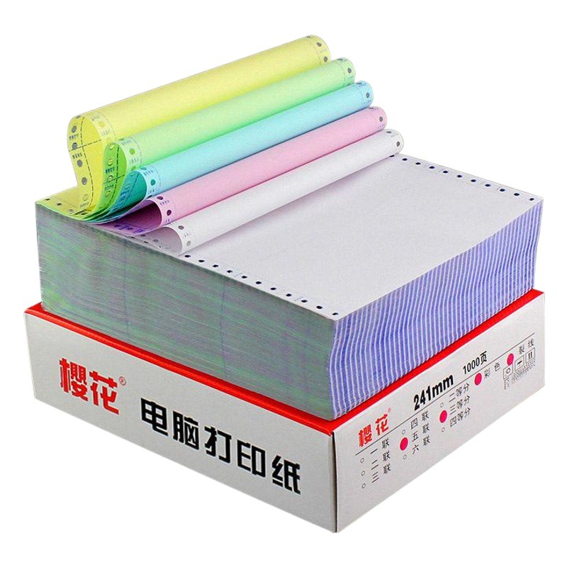 Papel de impresión para computadora tipo aguja Sakura, papel triple de dos partes, papel A4 de dos partes, hoja de envío FCL, papel de impresión para computadora personalizado