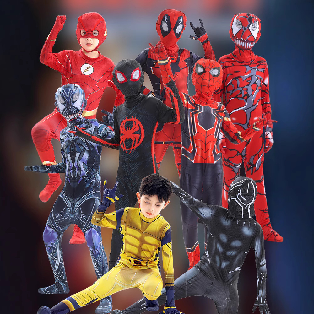 Halloween Spider-Man Tight Super Suit Children's Costume Expedition Clothes Iron Miles Costume Gwen