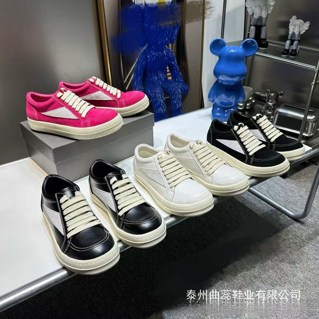 RO真皮鞋欧文斯侵权款新款男女情侣皮面麂皮灰白黑低帮休息运动鞋