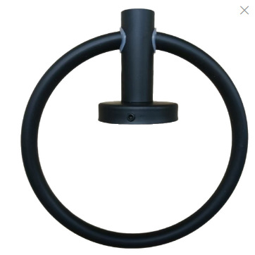 Anillo de toallas de acero inoxidable negro para baños, estantes de toallas redondas para colgantes de hardware, estantes de pared transfronterizos