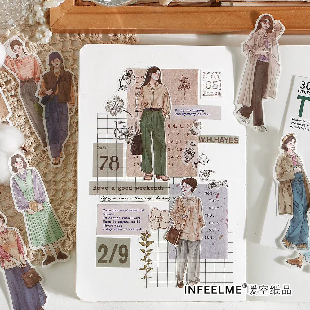 Infeel.Me и набор наклеек из бумаги, серия неловкого объятия, декор рукописной книги коллаж основа наклейка 4 стиля