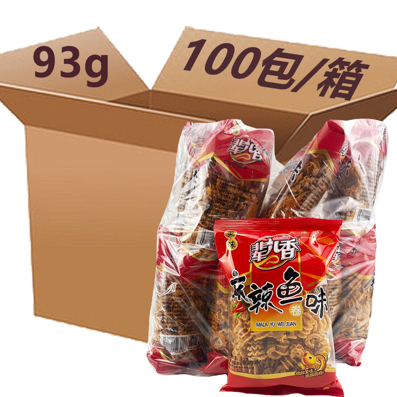 매운 생선 맛 롤 [93g 매운 맛] 100 팩 (상자)