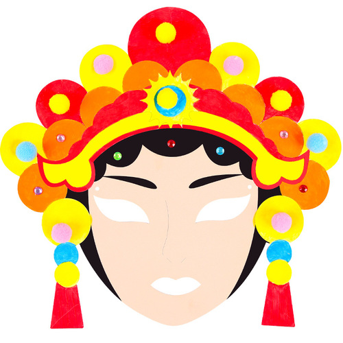 Children's Opera Peking Opera Mask Set Kindergarten DIY Painting Graffiti Hand-painted Coloring Blank Material Pack