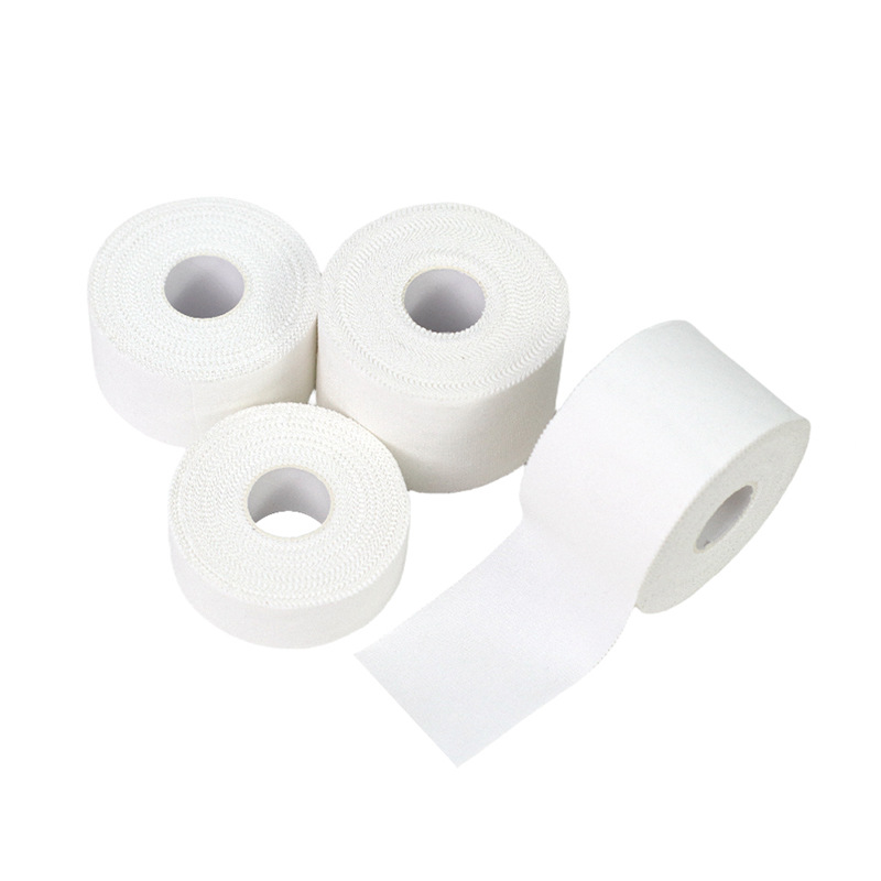 Fabricantes personalizados de tela blanca adesiva de alta viscosidad muñeca protector de tobillo protector blanco cinta adesiva de cruz personalizada