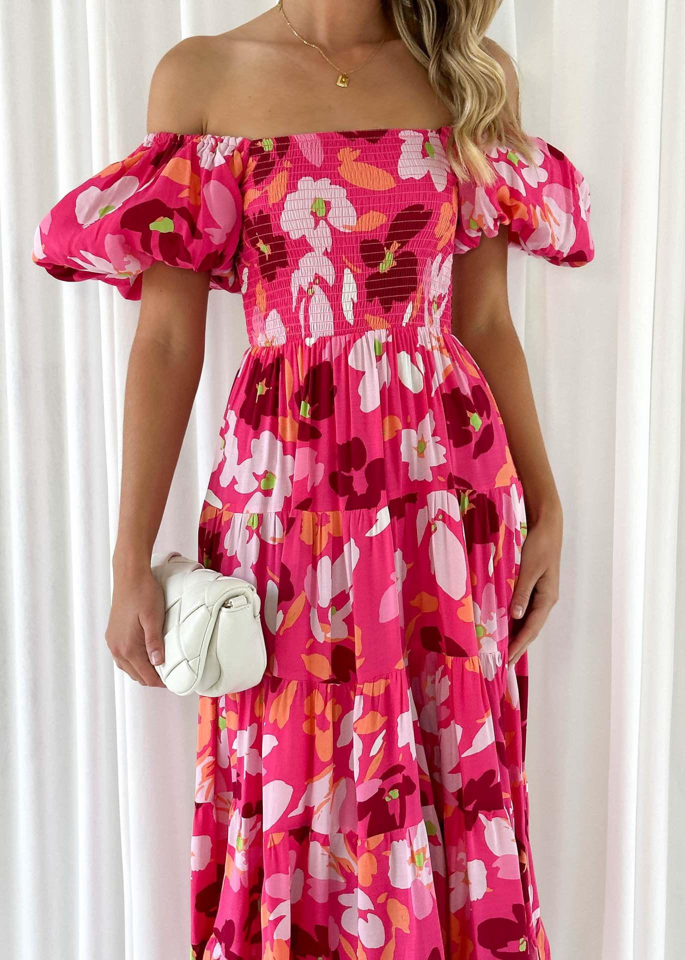 Women's Regular Dress Elegant Classic Style Boat Neck Short Sleeve Flower Maxi Long Dress Travel Daily display picture 19