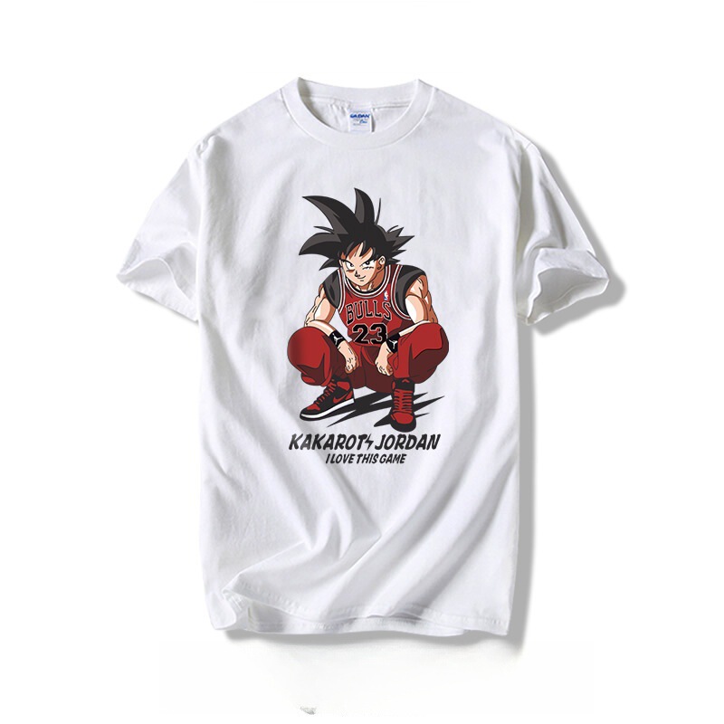 Dragon Ball T-Shirt Goku Vegeta Buu Joint Curry Kobe James Basketball Short-Sleeved Loose Men's Top