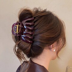 ミニマリストカボチャクリップ、大きな髪の量、女性用サメクリップ、2025年の新しいハイエンド後頭部ヘアクリップ